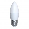 LED-C37-7W/WW/E27/FR/NR Лампа светодиодная. Форма `свеча`, матовая. Серия Norma. Теплый белый свет (3000K). Картон. ТМ Volpe