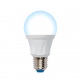 LED-A60 10W/6500K/E27/FR/DIM PLP01WH Лампа светодиодная, диммируемая. Форма «А», матовая. Серия Яркая. Дневной свет (6500K). Картон. ТМ Uniel.