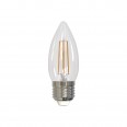 LED-C35-9W/3000K/E27/CL PLS02WH Лампа светодиодная. Форма `свеча`, прозрачная. Серия Sky. Теплый белый свет (3000К). Картон. ТМ Uniel.