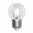 LED-G45-9W/3000K/E27/CL PLS02WH Лампа светодиодная. Форма `шар`, прозрачная. Серия Sky. Теплый белый свет (3000К). Картон. ТМ Uniel.