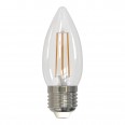 LED-C35-9W/3000K/E27/CL/DIM GLA01TR Лампа светодиодная диммируемая. Форма `свеча`, прозрачная. Серия Air. Теплый белый свет (3000K). Картон. ТМ Uniel.
