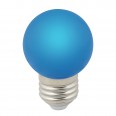 LED-G45-1W/BLUE/E27/FR/С Лампа декоративная светодиодная. Форма `шар`, матовая. Цвет синий. Картон. ТМ Volpe.