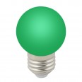 LED-G45-1W/GREEN/E27/FR/С Лампа декоративная светодиодная. Форма `шар`, матовая. Цвет зеленый. Картон. ТМ Volpe.