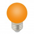 LED-G45-1W/ORANGE/E27/FR/С Лампа декоративная светодиодная. Форма `шар`, матовая. Цвет оранжевый. Картон. ТМ Volpe.