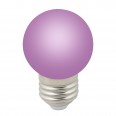 LED-G45-1W/PURPLE/E27/FR/С Лампа декоративная светодиодная. Форма `шар`, матовая. Цвет фиолетовый. Картон. ТМ Volpe.