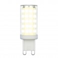 LED-JCD-9W/3000K/G9/CL GLZ09TR Лампа светодиодная, прозрачная. Теплый белый свет (3000К). Картон. ТМ Uniel.