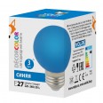 LED-G60-3W/BLUE/E27/FR/С Лампа декоративная светодиодная. Форма `шар`, матовая. Цвет синий. Картон. ТМ Volpe.