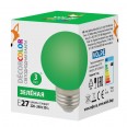 LED-G60-3W/GREEN/E27/FR/С Лампа декоративная светодиодная. Форма `шар`, матовая. Цвет зеленый. Картон. ТМ Volpe.