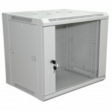 19`` Настенный шкаф Rexant 6U 600х450х370 мм (ШxГxВ) - передняя дверь стекло, боковые стенки съемные