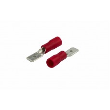 Клемма плоская изолированная штекер 4.8 мм 0.5-1.5 мм2 (РПи-п 1.5-(4.8)/РПИп 1,25-5) красная REXANT
