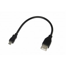 Кабель USB (шт. micro USB - гн. USB A) 0.2 метра, черный REXANT