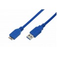 Кабель micro USB-A 3.0 штекер - USB 3.0 штекер, длина 3 метра, синий (PE пакет) REXANT