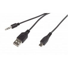 USB-AUX кабель на microUSB для портативных колонок 0,5 м REXANT
