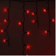 Гирлянда Айсикл (бахрома) светодиодный, 4,8 х 0,6 м, черный провод, 230 В, диоды красные, 176 LED NEON-NIGHT
