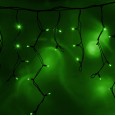 Гирлянда Айсикл (бахрома) светодиодный, 4,0 х 0,6 м, черный провод `КАУЧУК`, 230 В, диоды зеленые, 128 LED NEON-NIGHT