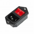 Выключатель клавишный 250 V 16 А (4с) ON-OFF красный с подсветкой и штекером C14 3PIN REXANT
