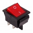 Выключатель клавишный 250V 20А (4с) ON-OFF красный с подсветкой REXANT