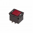 Выключатель - автомат клавишный 250V 10А (4с) RESET-OFF красный с подсветкой REXANT