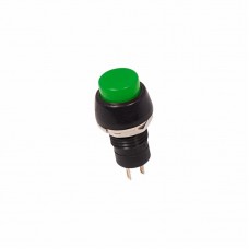 Выключатель-кнопка 250V 1А (2с) (ON)-OFF Б/Фикс зеленая Micro REXANT