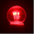 Лампа шар e27 6 LED d45мм - красная, прозрачная колба, эффект лампы накаливания