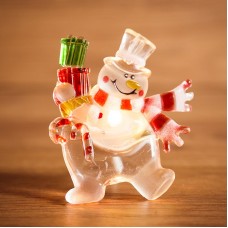 `Снеговик с подарком` RGB на присоске