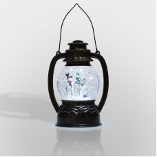 Декоративный фонарь с эффектом снегопада и подсветкой `Снеговики`, Белый