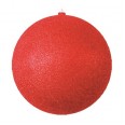 Елочная фигура `Шар с блестками`, 25 см, цвет красный
