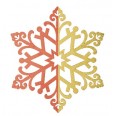 Елочная фигура `Снежинка сказочная` 40 см, цвет красный/золотой