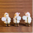 Керамическая фигурка `Дед Мороз, Снеговик и Олененок` 10*9*13 см (упаковка 3 шт.)