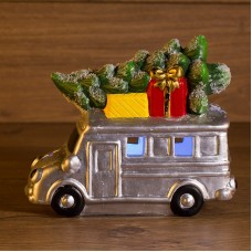 Керамическая фигурка `Автобус с елкой` 19*9*16 см
