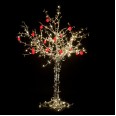 Светодиодное дерево `Яблоня`, высота 1.2м, 8 красных яблок, ТЕПЛЫЙ БЕЛЫЙ светодиоды, IP 54, понижающий трансформатор в комплекте, NEON-NIGHT