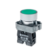 Кнопка плоская, зеленая, 1NO, металл MTB2-BAZ113