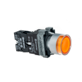 Кнопка с LED подсветкой, желтая, 24V AC/DC, 1NO, мет. MTB2-BW3561
