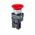 Кнопка грибовидная с LED подсветкой без фиксации, 220V AC/DC, 1NC, красный, 40 мм, мет. MTB2-BW4634