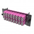 Адаптерная планка 16xLC Duplex адаптеров, (цвет адаптеров - пурпурный), OM4 1 1U