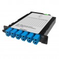 Претерминированная кассета 12ОВ 09/125 OS2, 1xMTP(12)f/6xLC-UPC Duplex (с интегрированными шторками), 1/2 HU
