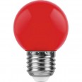 Лампа светодиодная Feron LB-37 Шарик E27 1W Красный