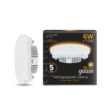 Лампа Gauss LED GX53 6W 460lm 3000K 1/10/50