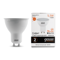 Лампа Gauss LED Elementary MR16 GU10 5.5W 430lm 2700К 1/10/100