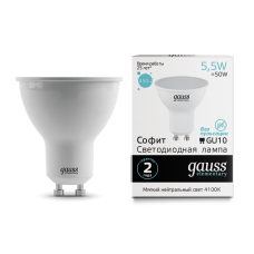Лампа Gauss LED Elementary MR16 GU10 5.5W 450lm 4100К 1/10/100