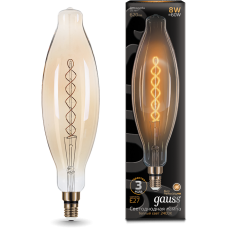 Лампа Gauss LED Vintage Filament Flexible BT120 8W E27 120*420mm Amber 620lm 2400K 1/10