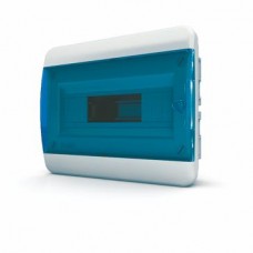 Щит встраиваемый 12 мод. IP41, прозрачная синяя дверца