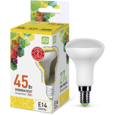 Лампа светодиодная LED-R50-econom 5Вт 220В Е14 3000K 400Лм ASD
