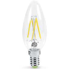 Лампа светодиодная LED-СВЕЧА-PREMIUM 7Вт 160-260В Е14 3000К прозрачная ASD
