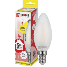 Лампа светодиодная LED-СВЕЧА-deco 5Вт 220В Е14 3000К 450Лм матовая IN HOME