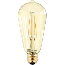 Лампа светодиодная LED-ST64-deco 7Вт 220В Е27 3000К 630Лм золотистая IN HOME