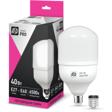 Лампа светодиодная LED-HP-PRO 40Вт 230В Е27 с адаптером E40 6500К 3600Лм ASD