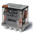 Миниатюрное силовое электромеханическое реле монтаж в розетку или наконечники Faston (4.8х0.5мм) 4CO 12A контакты AgNi катушка 12В DC степень защиты RTI опции: кнопка тест