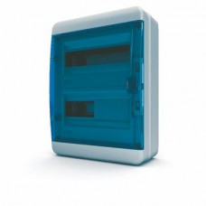 Щит навесной 24 мод. IP65, прозрачная синяя дверца