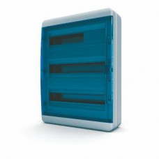 Щит навесной 54 мод. IP65, прозрачная синяя дверца